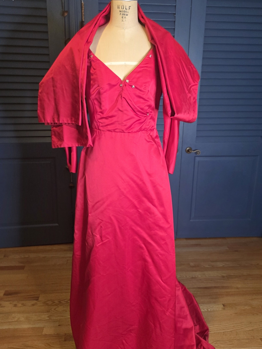 Vintage Catherine Regehr Neiman Marcus Silk Taffeta Gown Wrap Set L Project